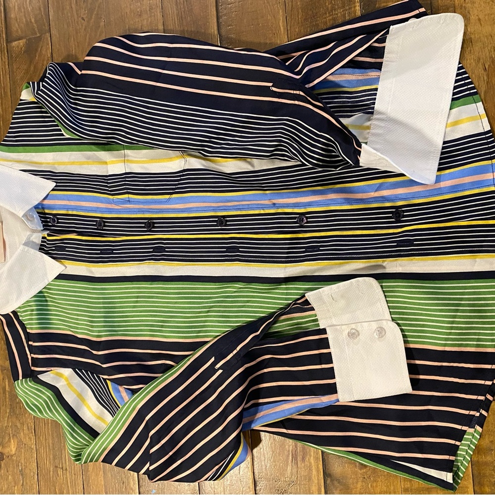 Striped Multicolor Button-Up Shirt